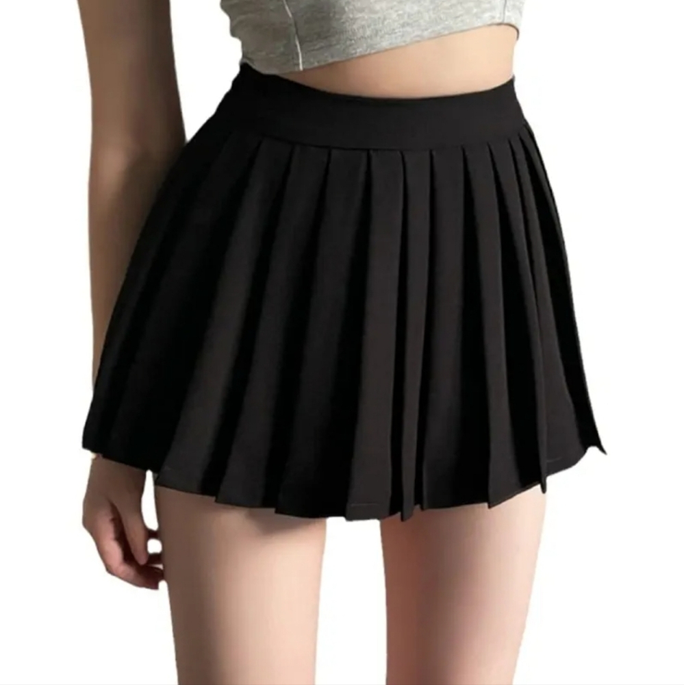 Elegant Black Pleated Skirt